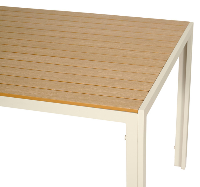 Hagebord 150 x 90 cm aluminium/nonwood lys teak – Sunlife